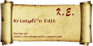 Kristyán Edit névjegykártya