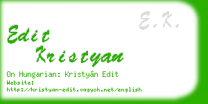 edit kristyan business card